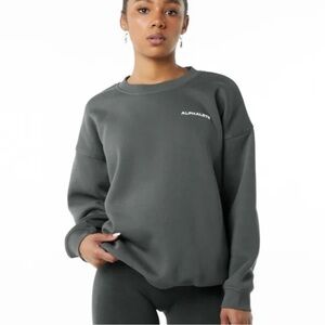 NW/OT Alphalete Charcoal Relaxed Crewneck Sweatshirt Size XS
